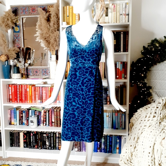 Anthropologie Dresses & Skirts - Anthropologie Moulinette Soeurs Turquoise Velvet Cocktail Dress